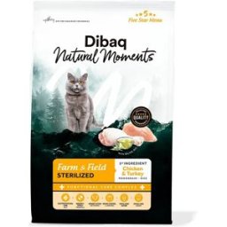 Dibaq Natural Moments Aliments Pour Chats Stérilisés 5 Étoiles Poulet Et Dinde 6kg