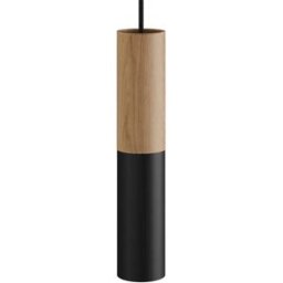 Creative Cables Tube-e14 En Bois Et Métal Pour Spot Avec Support De Lampe à Double Anneau Neutral / Black One Size