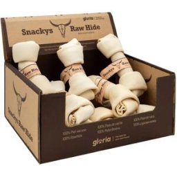 Gloria Snackys Nœuds à Mâcher En Peau De Vache Brute Pour Chien 15-17cm 10 Unités One Size