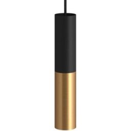 Creative Cables Spot Tub-e14 Double Tube Métallique. Avec Double Anneau De Douille Black / Satin Brass One Size