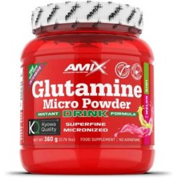 Amix Glutamine Micro-poudre Acides Aminés Melon Et Kiwi 360g