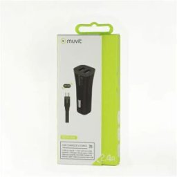 Muvit Chargeur De Voiture 2 Usb Ports Micro Usb Cable Pack 1m 4a