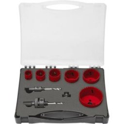 Set de scies-cloches bimétalliques, 9 pièces Exact 70604 22 mm, 29 mm, 35 mm, 44 mm, 51 mm, 68 mm 9 pièces 1 set