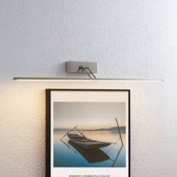 Lucande applique pour tableau LED Thibaud, 84 cm, nickel, aluminium Thibaud, gris, Salon / Salle à manger, Métal, Moderne, Applique Murale