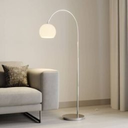 Lampadaire arc Cynthia Lindby, gris, Salon / Salle à manger, Verre, Moderne, Lampadaire