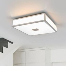 Plafonnier Eniola Lindby, dimmable, argenté, Salle de bain, Matière Plastique, Moderne, Plafonnier Salle De Bain
