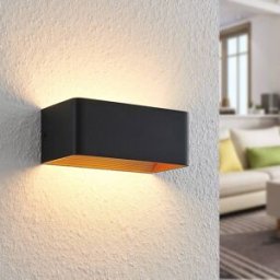 Applique murale LED Karam Arcchio, noir, Salon / Salle à manger, Aluminium, Moderne, Applique Murale LED