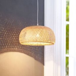 Suspension luminaire Jadwiga Lindby, dimmable, bois clair, Salon / Salle à manger, Bambou, Scandinave, Suspension