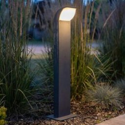 Borne extérieur LED Tinna Lucande, noir, Aluminium, Moderne, Borne Eclairage Exterieur