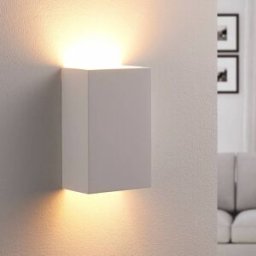 Applique murale Colja Lindby, dimmable, blanc, Salon / Salle à manger, Plâtre / Terre Cuite, Moderne, Applique Murale