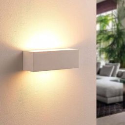 Applique murale Tjada Lindby, dimmable, blanc, Salon / Salle à manger, Plâtre / Terre Cuite, Moderne, Applique Murale