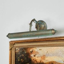 Lindby applique pour tableau Kalea, 46 cm, à 2 lampes, vert-span, E14 Kalea Lindby, dimmable, bronze, Salon / Salle à manger, Métal, Antique, Applique Murale