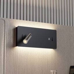 Applique murale LED Kimo Lucande, noir, Salon / Salle à manger, Métal, Moderne, Applique Murale LED