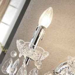 Applique murale Merida Lindby, dimmable, transparent, Salon / Salle à manger, Matière Plastique, Antique, Applique Murale