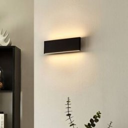 Applique murale LED Ignazia Lindby, dimmable, noir, Salon / Salle à manger, Métal, Moderne, Applique Murale LED