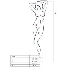 Bodystocking Ouvert Blanc effet Bas Jarretière - BS045 Passion