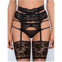 Poison - Serre Taille Dentelle Noire 4 attaches - Axami