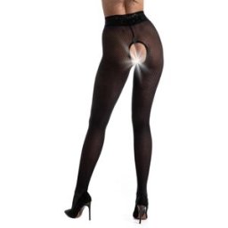 Nymph - Collant Ouvert à Motif façon Résille - Amour