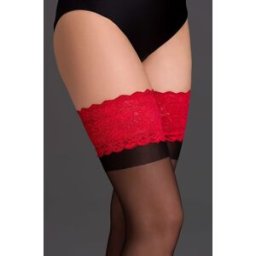 Victoria - Bas Noir Autofixant Grande taille- Gabriella