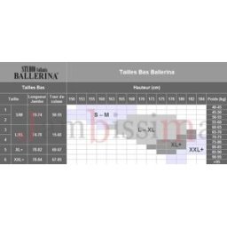 Bas Grande Taille Autofixant Noir et Chair - Ballerina 439