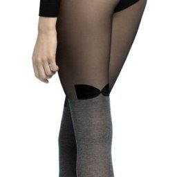 Bonbon - Collant Hiver Chaud Noir et Gris Opaque - Fiore
