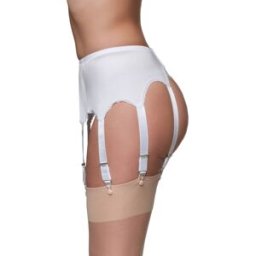 Jambissima Select Charis - Porte Jarretelles Grande Taille Blanc à 8 attaches
