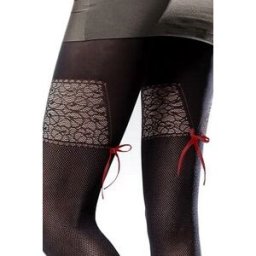 Elle - Collant Grande Taille Noir Style Fantaisie - Knittex