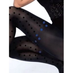 Chloe - Collant Noir Opaque à Pois 50 deniers - Knittex