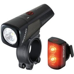 Sigma Nom du produit: Kit d'éclairage de vélo à batterie Buster 800 avec feu arrière RL 80 noir
