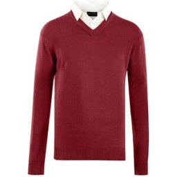 Pull à col Milanoro pour hommes - rouge bordeaux - Taille L - Stylish & Comfortable