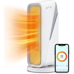 Chauffage soufflant - Gologi - avec thermostat - Radiateur - Fonctionne avec application et commande tactile - 1500W - blanc