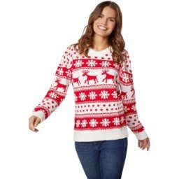 Dressforfun Pull de Noël hiver magique blanc et rouge pour femme XXL - costume déguisement halloween déguisement carnaval déguisement carnaval déguisement carnaval - 303339