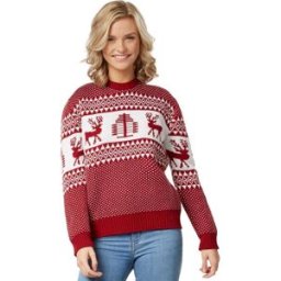 Dressforfun Pull de Noël Winter Wonderland rouge et blanc pour femme S - habillement costume halloween déguisement carnaval déguisement carnaval - 303355