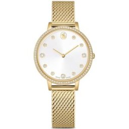 Swarovski Montre Clarica, Fabriqué en Suisse, Bracelet en métal, Ton doré, Finition ton doré OS