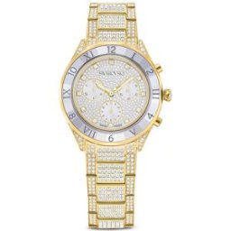 Swarovski Montre Dextera lux, Fabriqué en Suisse, Bracelet en métal, Ton doré, Finition ton doré OS