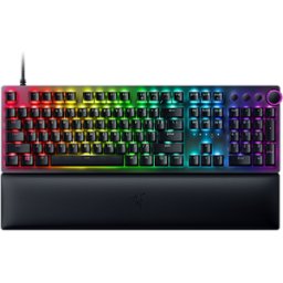 Razer Huntsman V2 - Optical Gaming Keyboard with Near-zero Input Latency - Doubleshot PBT Keycaps - Sound Dampening Foam - Clicky Purple Switch - Swiss Layout