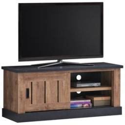 Deladeco Meuble TV style industriel 132 cm chêne/noir Adelaide Chêne/noir
