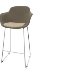 Leaderburo Tabouret en polypropylène pieds chromés Wendy Blanc, rose, vert, bordeaux, bleu, noir ou marron