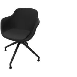Leaderburo Chaise de réunion pivotante pieds noirs en polypropylène Wendy Blanc, rose, vert, bordeaux, bleu, noir ou marron
