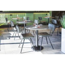 Restoflex Pied de table de bar brasserie Ø55 en métal noir Rosane Noir