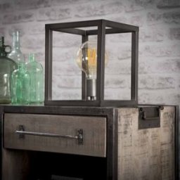 Vivabita Lampe de table design en métal gris foncé Carla Gris foncé