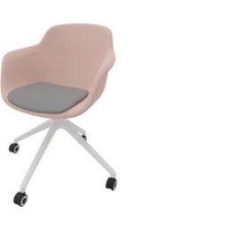Leaderburo Chaise de réunion pivotante pieds blancs en polypropylène Wendy Blanc, rose, vert, bordeaux, bleu, noir ou marron