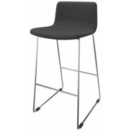 Leaderburo Tabouret en tissu pieds chromés Mokky Marron, gris foncé, orange, mauve, vert, bleu ciel, turquoise, bleu gris, gris ou anthracite
