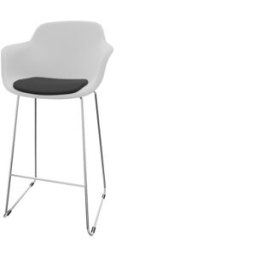 Leaderburo Tabouret en polypropylène pieds chromés Wendy Blanc, rose, vert, bordeaux, bleu, noir ou marron