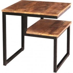Vivabita Table basse industrielle en bois de manguier massif naturel Allister Naturel