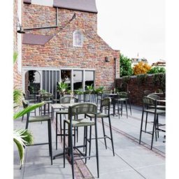 Restoflex Tabouret de restaurant pour terrasse en rotin tressé Armisty Paille, olive ou anthracite