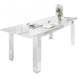 Balias Home Table de salle à manger extensible design laqué Andreasse Blanc ou gris
