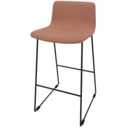 Leaderburo Tabouret en tissu pieds noir Mokky Marron, gris foncé, orange, mauve, vert, bleu ciel, turquoise, bleu gris, gris ou anthracite