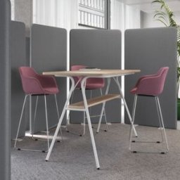 Leaderburo Tabouret en polypropylène pieds chromés Wendy Blanc, rose, vert, bordeaux, bleu, noir ou marron