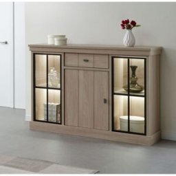 Vivabita Buffet/bahut haut contemporain 144 cm coloris orme naturel Vaucluse II Orme naturel